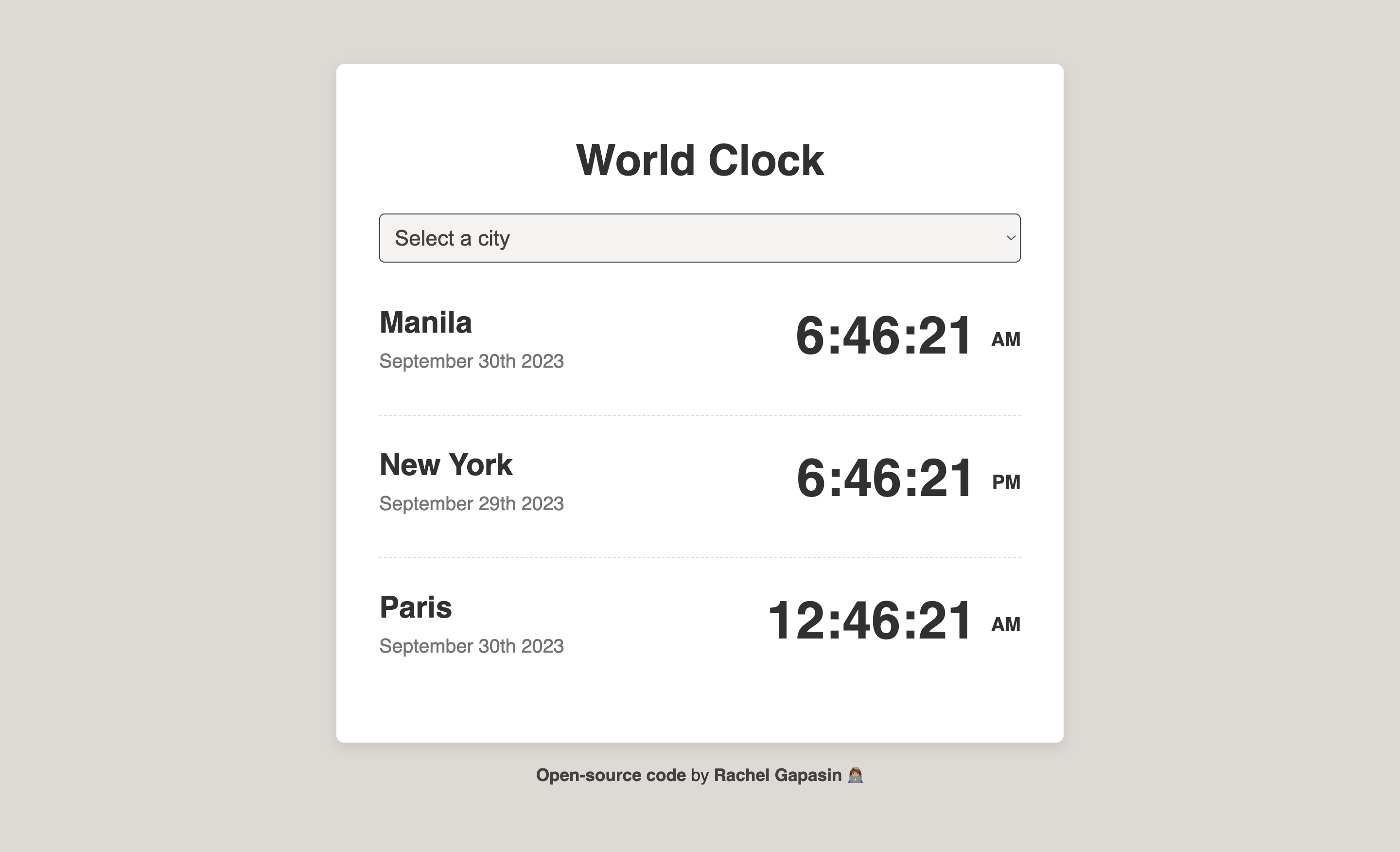 World Clock App